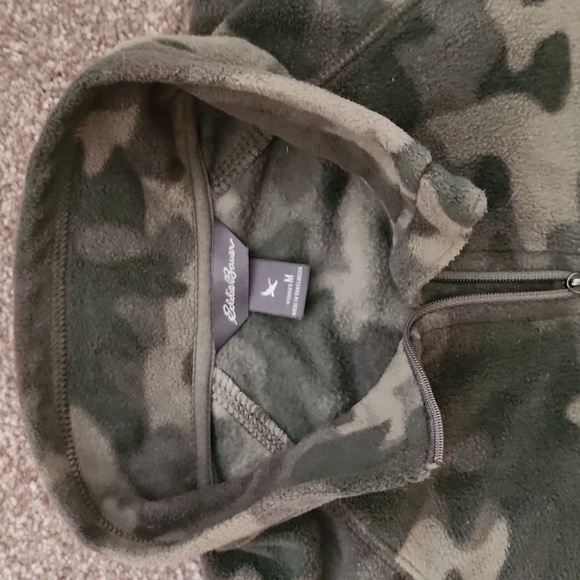 Eddie Bauer Quest Fleece Half Zip, Green Camouflage - Picture 2 of 6